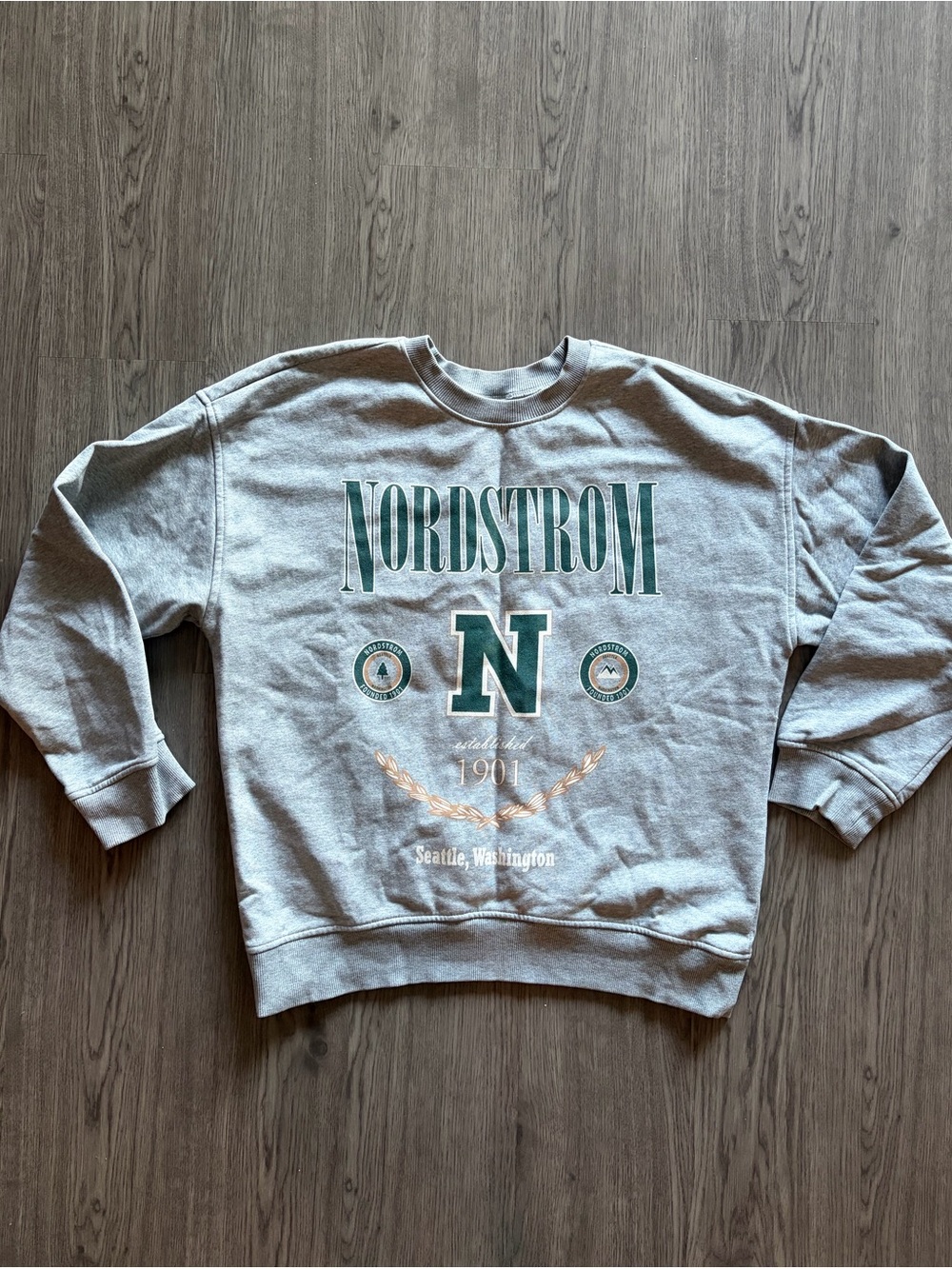 Nordstrom Gray Graphic Crewneck Sweatshirt